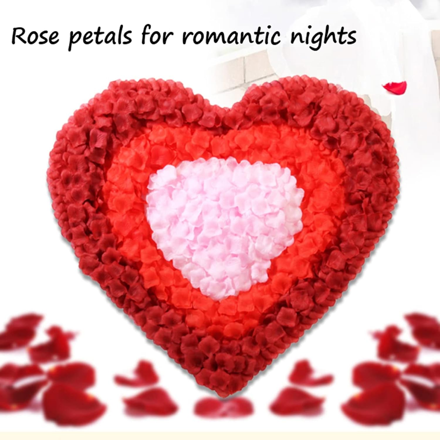 3000 Pcs Red Rose Petals, Artificial Silk Flower Rose Petals, Fake Rose Petals For Wedding Decorations, Romantic Night, Proposal, Anniversary,Parties, Events