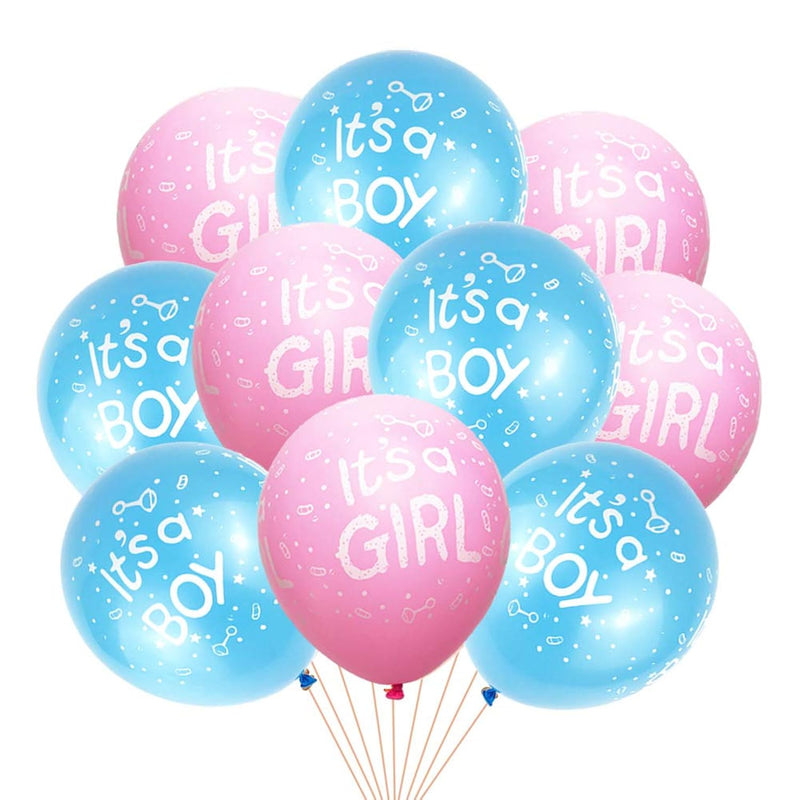 50 Pcs It'S A Boy Girl Balloons, 12Inch Light Blue Pink Latex Balloons