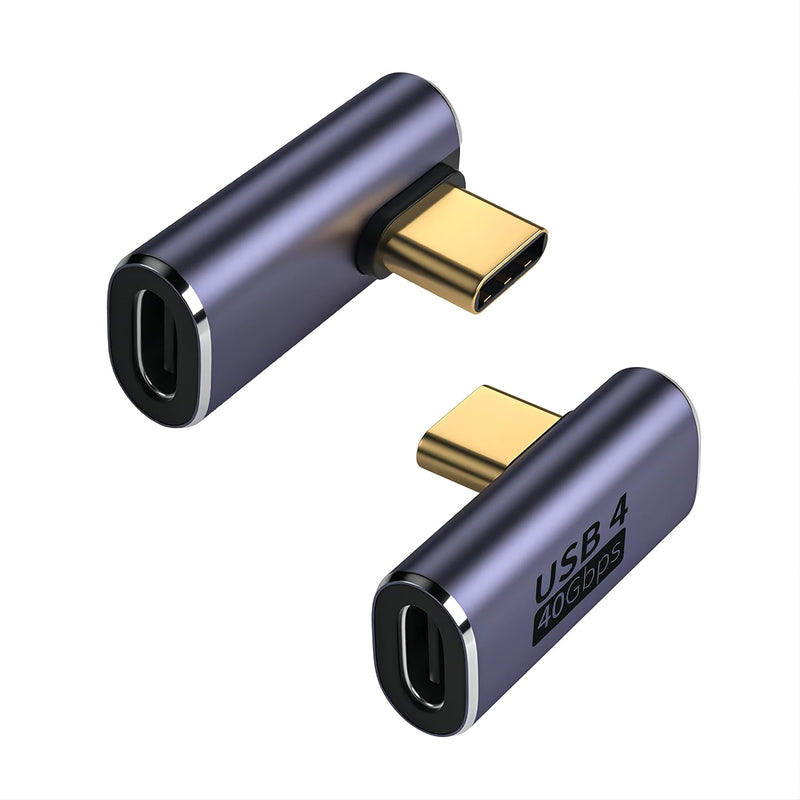 Right Angle Usb C Adapter,40Gbps Type-C Male To Female Converter,90 Degree Usb