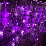 13Ft 96 Led Icicle String Lights With Memory Function Controller, Indoor Curtain Fairy Lights Halloween Hanging Decorati