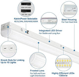 4 Pack 4FT LED Linear Light Fixtures CCT Selectable 40W 32W 24W Shop Lights for Office Garage