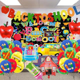Back To School Decorations,Back To School Banner,Backdrop,First Day Balloons,Hanging Swirls First Day Of School Supplies Decorations For Office Classroom