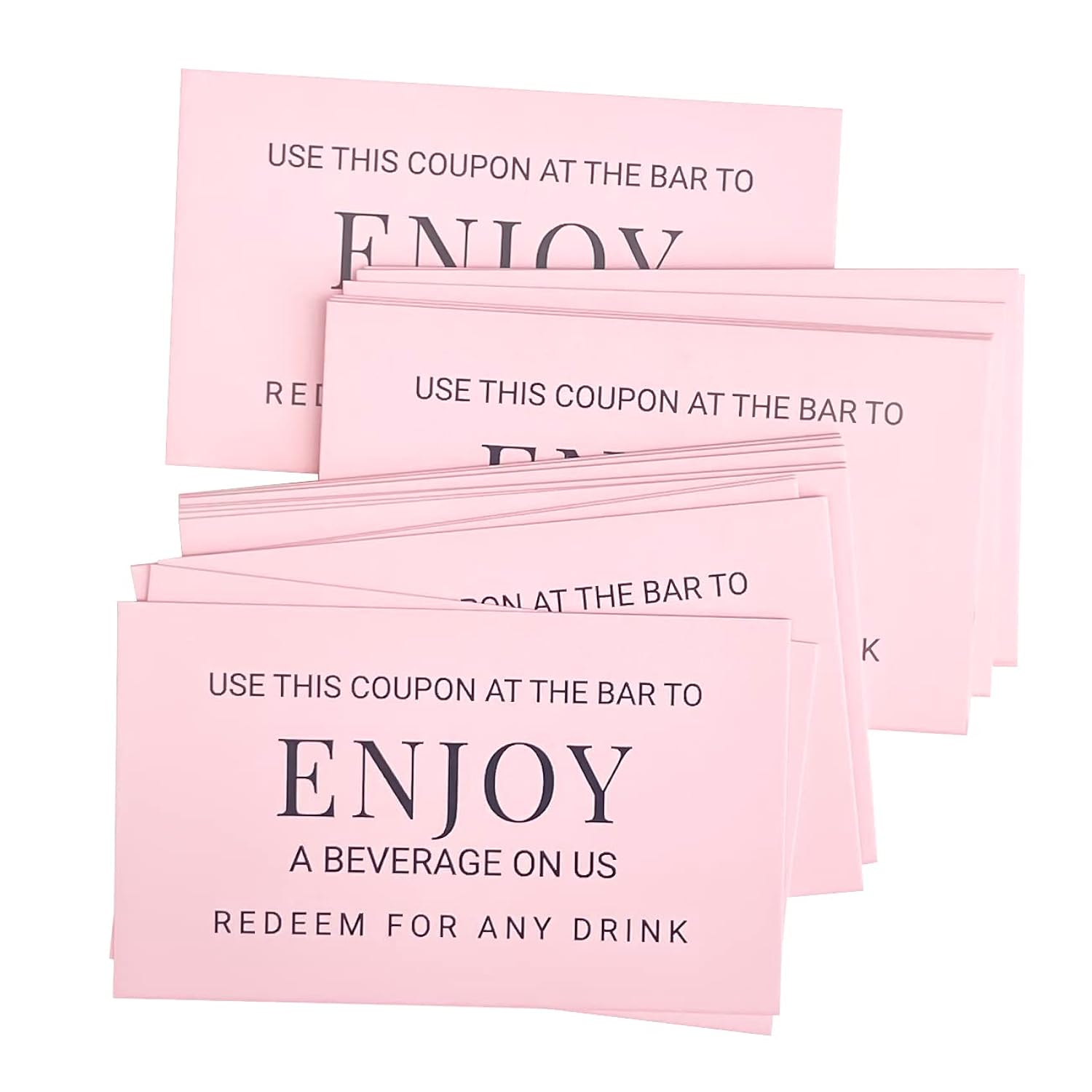 100 Enjoy A Beverage On Us Card Cheers Card Drink Tickets Drink Tokens For Wedding Celebration Pink