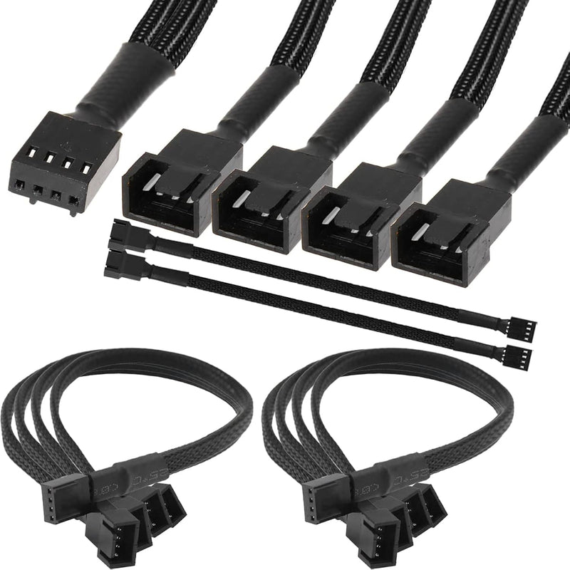 Pwm Fan Splitter Cable 4 Pin 3 Pin Pc Fan Adapter 1 To 4 Converter Computer Cp