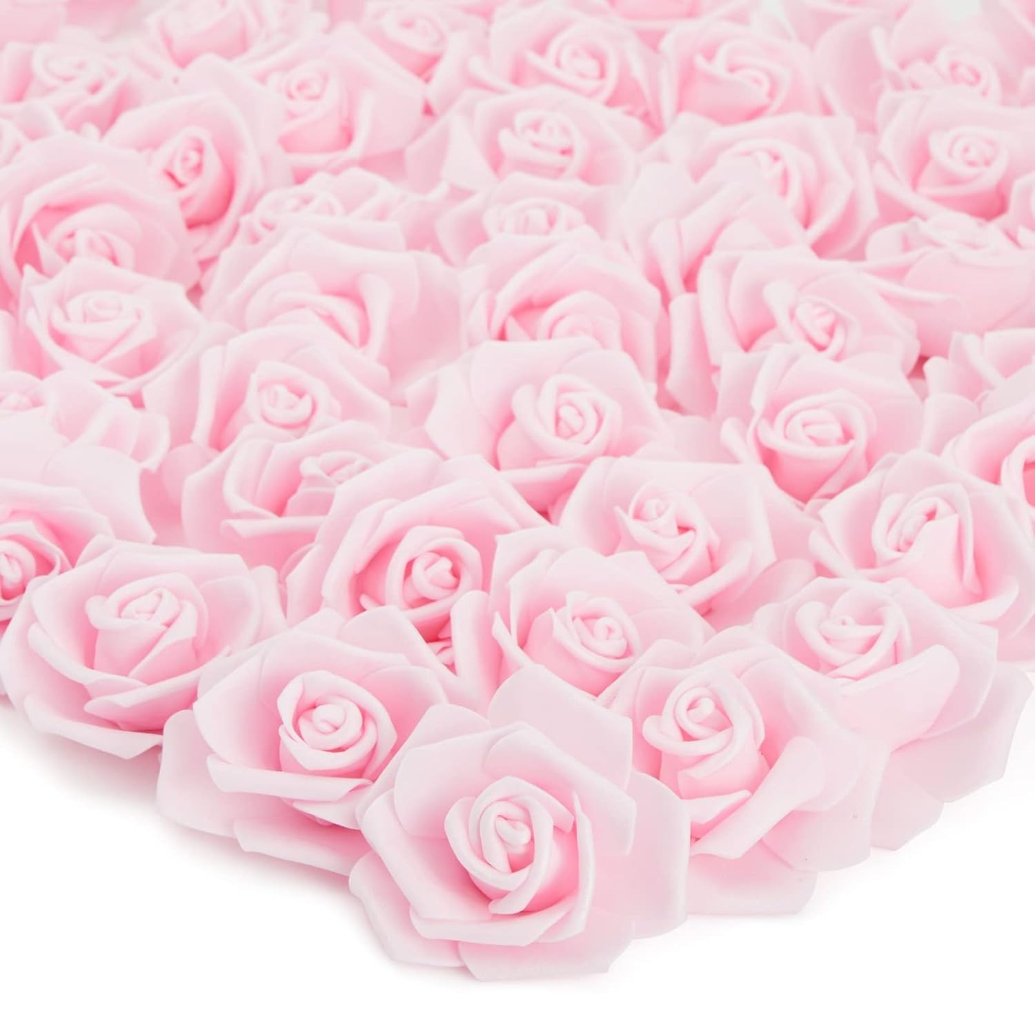 Wedding Decor Artificial Flowers Carnation Heads - Faux Flowers For Vase, Centerpiece Table Decorations, Wedding Centerpieces & Bridal Bouquet & - Bulk 100 Pack, 3-Inch Diameter, Light Pink