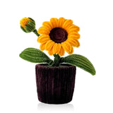 Crochet Sunflower Gift For Desk Decor, Handmade Emotional Support Flowers For Office, Thank You Birthday Gifts For Teacher, Coworker, Friend, Boss