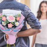 Crochet Flower Rose Bouquet - Handmade Artificial Flower For Festival Wedding Graduation Anniversary - Knitted Rose Bouquet For Women (Pink)