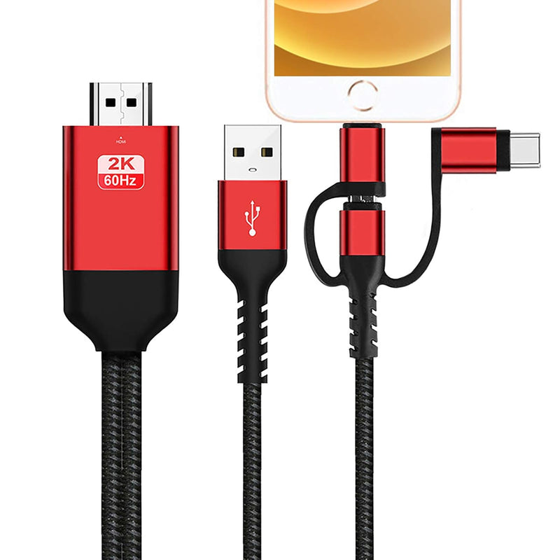 3 In 1 Hdmi Cable Adapter Type C/Micro Usb/Phone Mhl To Hdmi Mirroring Phone T