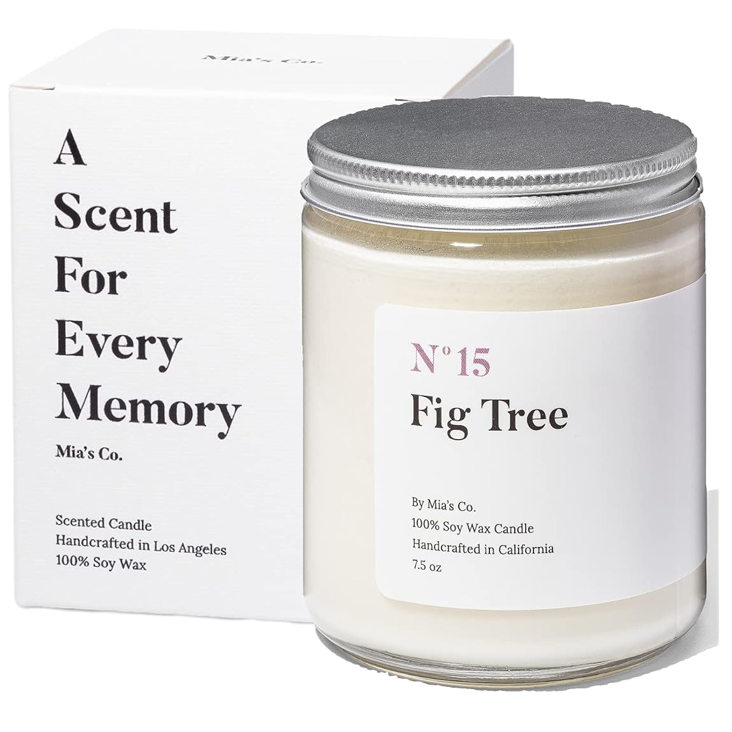 | Scented Luxury Soy Wax Candle | Handcrafted In Usa | N15 Fig Tree | Long Lasting Burning For Stress Relief 7.5 Oz