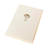 Mushroom Cards, Pack Of 10 Cards With Envelopes, All Occasion Greetings, Blank Inside, Gold Foil Embossing, La Petite Press Collection Boxed Set, 3.25" X 4.75"