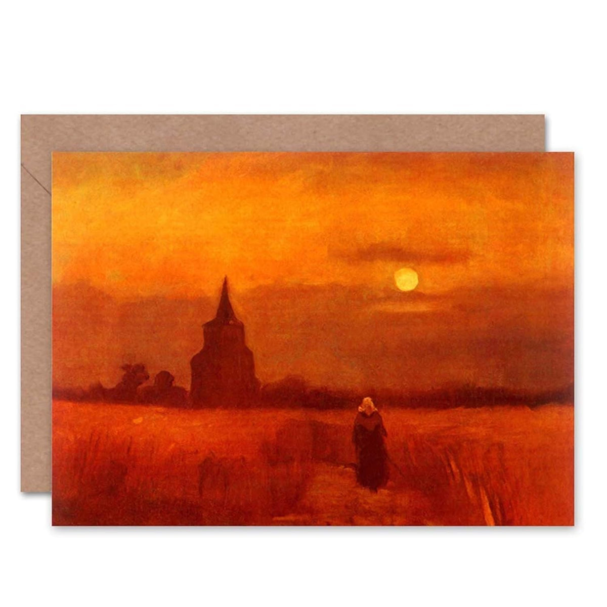 Vincent Van Gogh Old Tower In Fields 1884 Old Master Blank Greetings Card