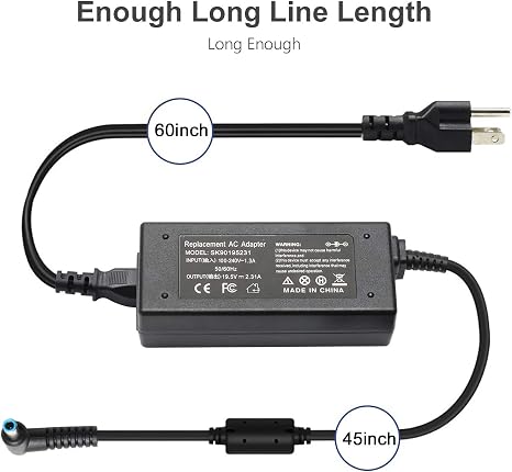 HP 45W Blue Tip Laptop Charger AC Power Adapter for Model 14