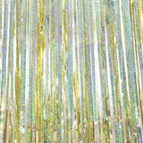 Gold Tinsel Streamers 2 Pack 3.2x8.2ft Metallic Party Backdrop