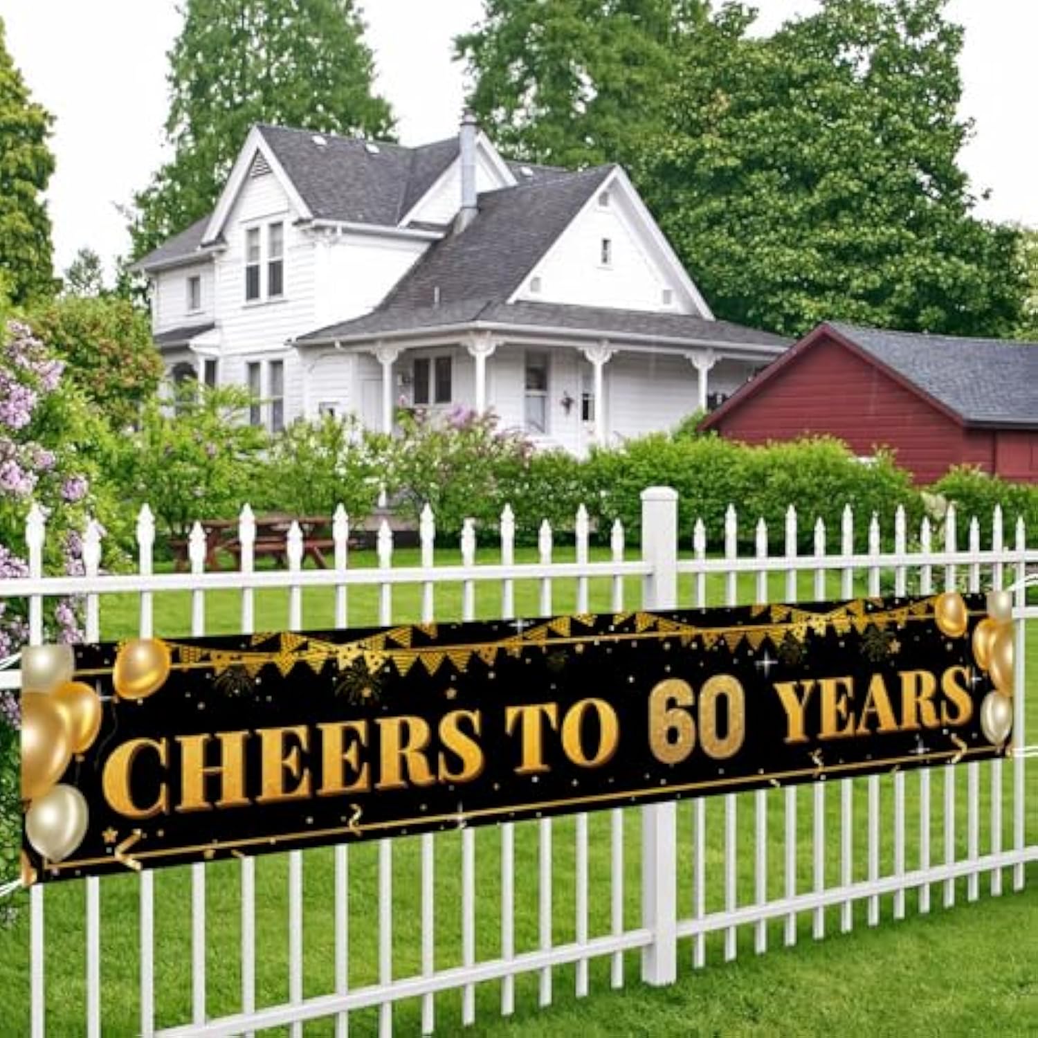 60Th Birthday Decorations For Women & Men - Black Gold 118"X20" Extra Large "Cheers To 60 Years" Banner, Over The Hill Party Decor Indoor Outdoor, 60 And Fabulous Happy 60Th Birthday Sign