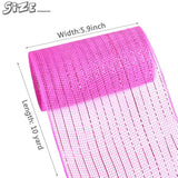 Deco Mesh 5.9 Inch X 30 Feet Deco Poly Mesh Ribbon With Metallic Foil