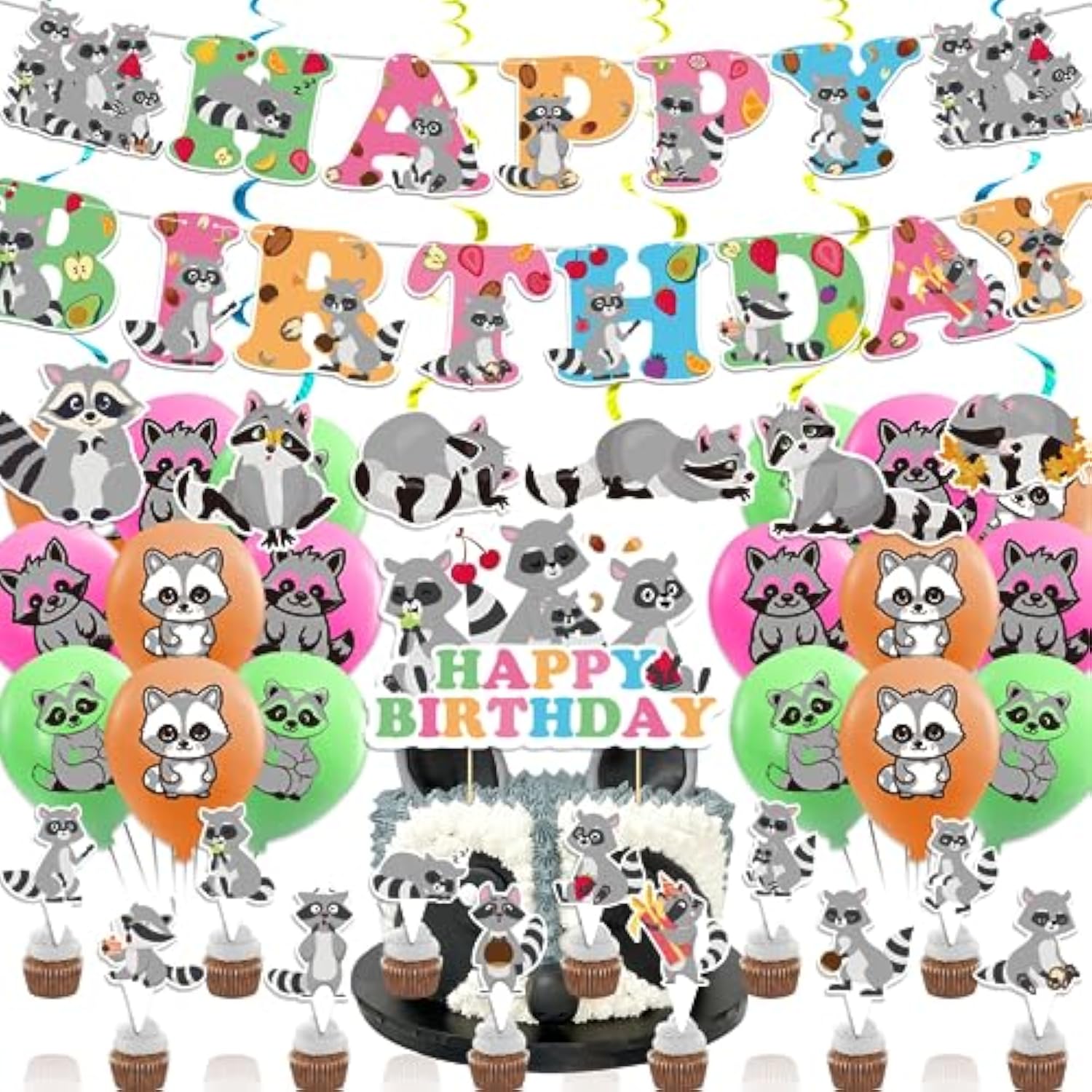 Raccoon Party Decorations Raccoon Birthday Party Supplies Includes Rac