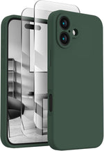 iPhone 16 Case, Silicone, Camera Protection, 2 Screen Protectors, Anti-Scratch, 6.1"