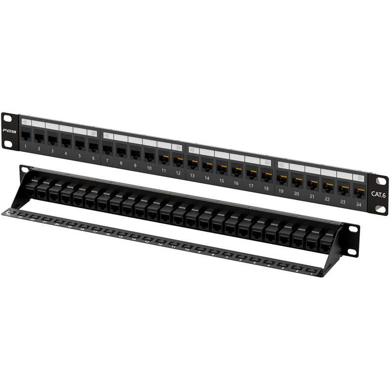 1U 24 Port Patch Panel And Cat6 Rj45 Keystone Coupler, 19" Rackmount Or Wall M