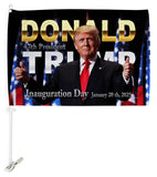 Inauguration Day 2025 Flag Trump Car Flags Bandera Para Carros Window Clip Pole Mount Kit President 47 Auto Decor MAGA Decorations Make America Great Again Republican Gift Made In USA