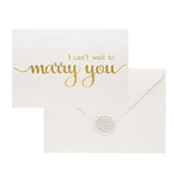 I Can'T Wait To Marry You Wedding Day Card, To Your Bride Or Groom, Gold Foil Notecard Love Note Before I Do(No.3)