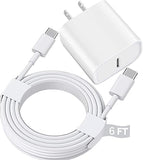 20W USB C Fast Charger with 6FT USB C Cable for iPad Pro iPad Air iPad Mini iPhone 17 16 15 Fast Charging Adapter