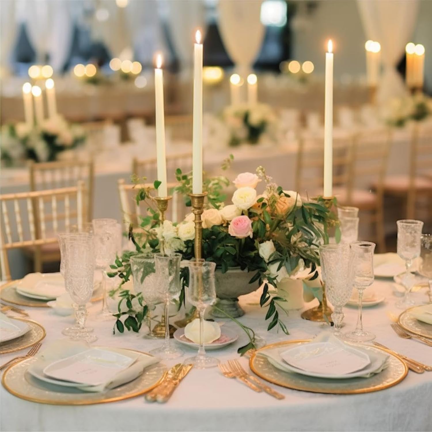 48Pcs Flameless Taper Candles Bulk,11In Battery Operated Led Taper Candles Flickering Electric Fake Candlesticks For Wedding Christmas Party, (Batteries Not Included)