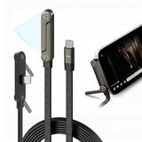 240W 5FT USB C to USB C Fast Charging Cable with Invisible Foldable Phone Stand Black