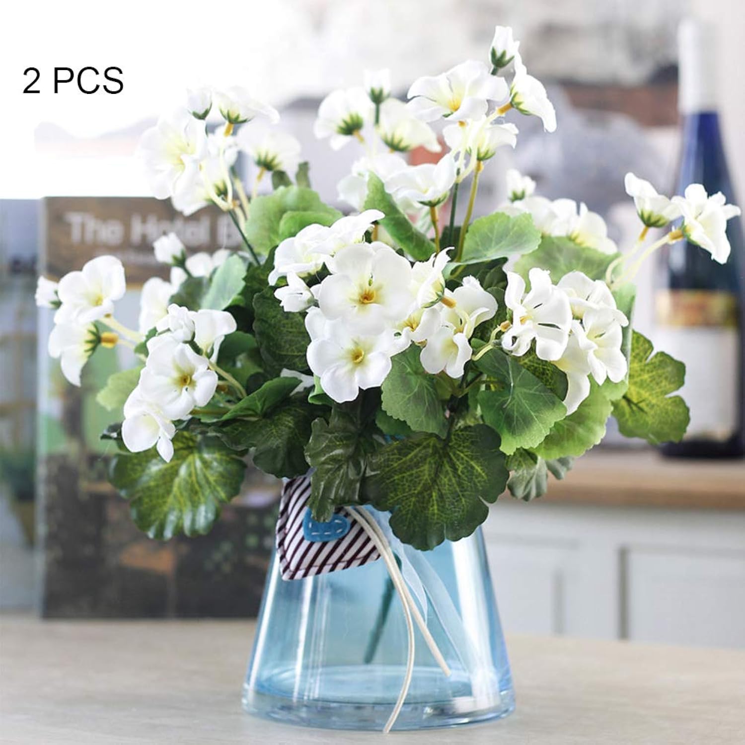 4 Bundles Artificial Begonia Flowers Outdoor Fake Flowers For Decoration Uv Resistant No Fade Faux Silk Plants Garden Porch Window Box Decor,White