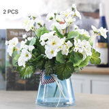 4 Bundles Artificial Begonia Flowers Outdoor Fake Flowers For Decoration Uv Resistant No Fade Faux Silk Plants Garden Porch Window Box Decor,White