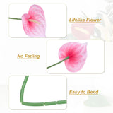 13" Artificial Anthurium Lily Flowers, 6 Pack Permanent Flower Floral Arrangements Bouquet For Home Decor Bridal Wedding Festival Party, Fuchsia White