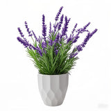 Realistic Artificial Lavender Plants In Pot Lifelike Faux Plants For Indoor Home & Office Decor - Low Maintenance Fake Flower Arrangement