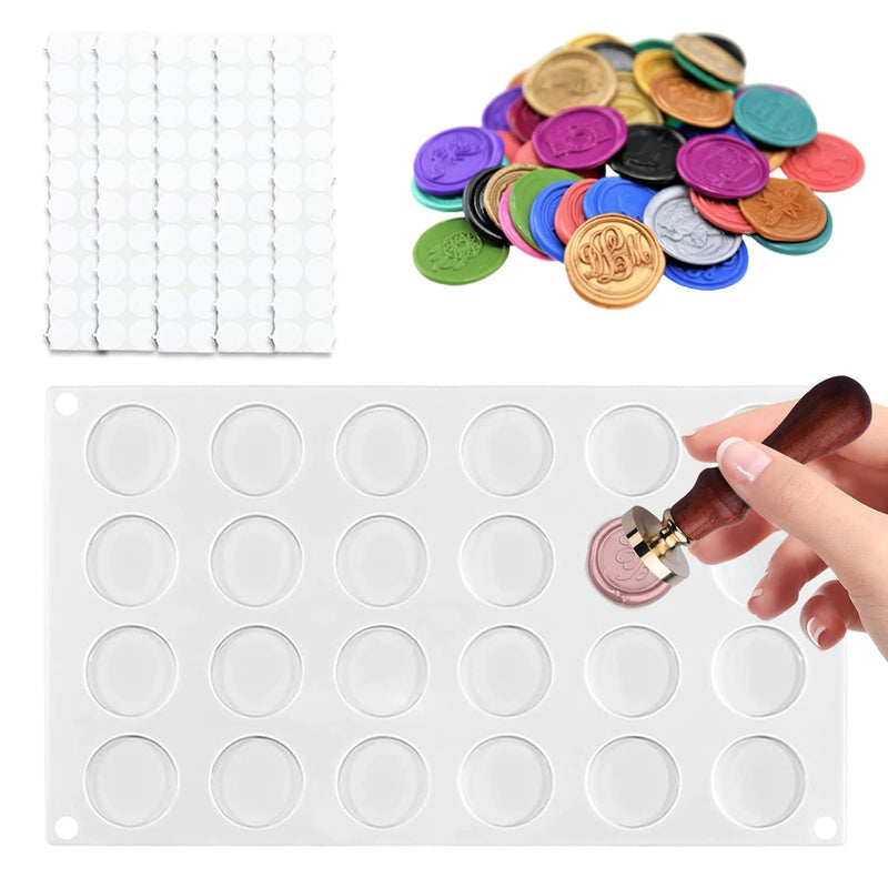 Wax Seal Mat, Silicone Mat For Wax Seal Stamp, 24-Cavity Wax Seal Mold With 30