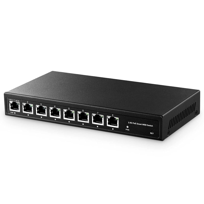 8 Port 2.5G Poe Switch Web Managed, 8 X 2.5 Gigabit Rj-45 Base-T Ports, Ieee80