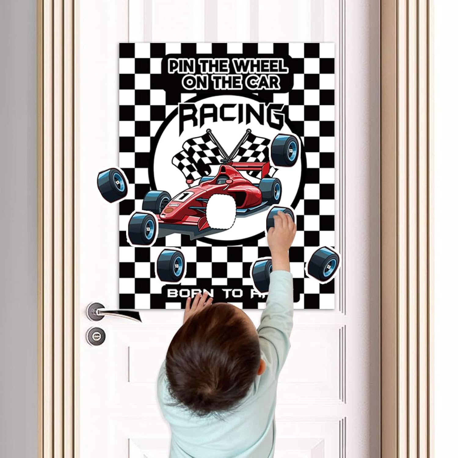Racing Car Party Games, Pin The Wheel On The Cars Game For Monster Truck Wheels Car Speed Birthday Party Decorations Supplies