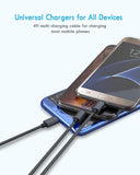 2 Pack 5 in 1 Multi Charging Cable 4FT Nylon Braided USB A USB C Universal Fast Charger Cord for iPhone Samsung Android