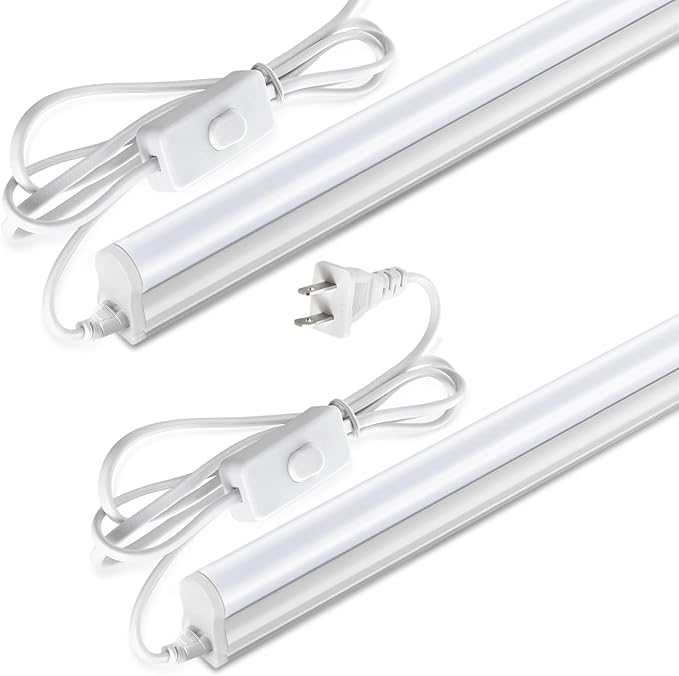 2 Pack 4FT T5 LED Shop Lights 20W 2300LM 6500K Linkable Utility Fixtures