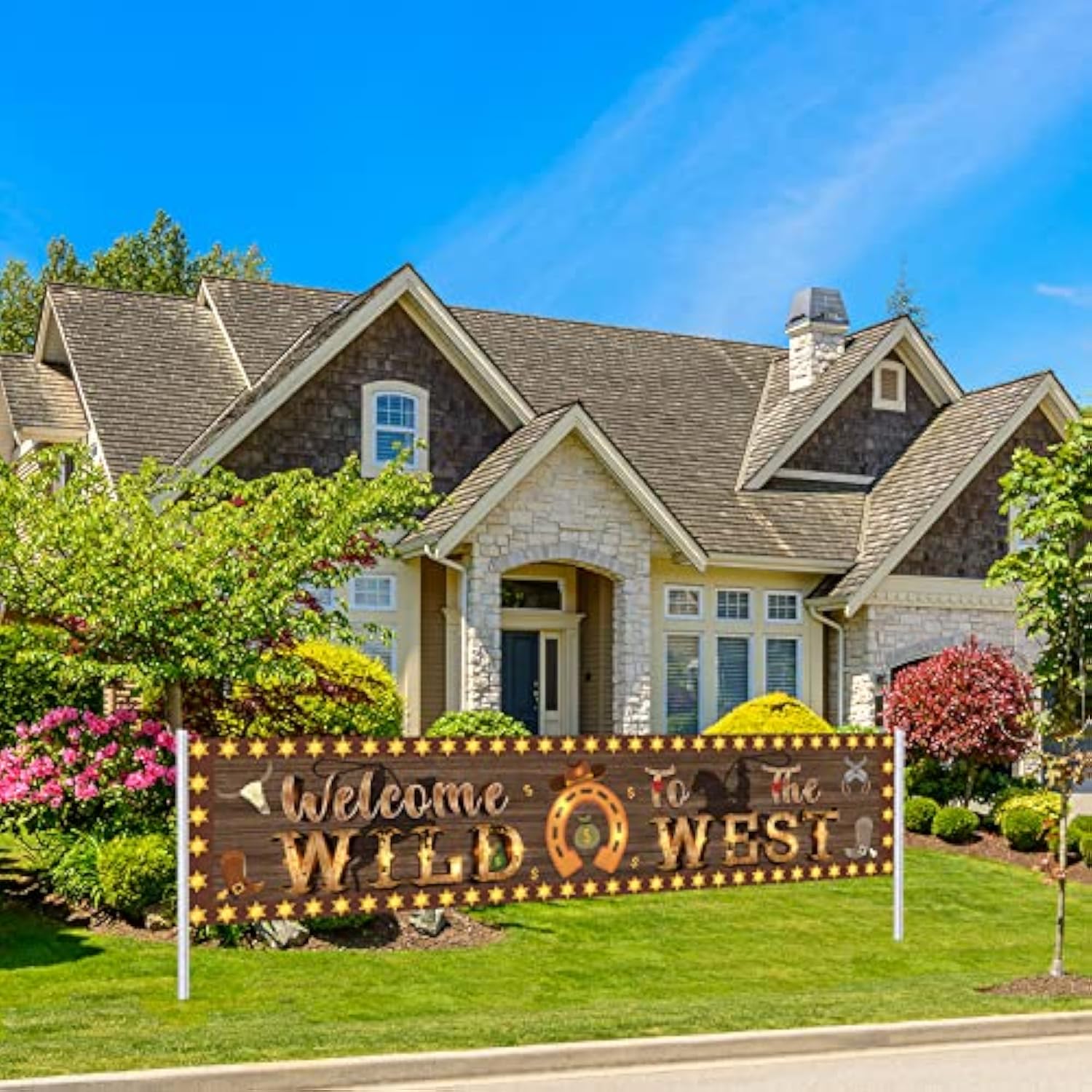 Brown Welcome To The Wild West Banner, Western Cowboy Mexican Theme Banner, Wild West Party Decoration, Western Cowboy Decorations For Party