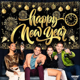Xtralarge Happy New Year Banner 72x44 Inch 2026 Party Backdrop
