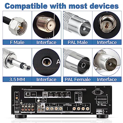 FM Radio Dipole Antenna for Stereo Receiver Indoor Pioneer Onkyo Yamaha Marantz Bose Wave Music System Home FM Radio AV Audio Video Home Theater