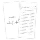 Bridal Shower Games, What Cake, 25Pcs 4X9Inch Minimalist White Double-Sided Bridal Game Cards With 1 Answer Key, Wedding Shower Games For Guests, Engagement Bachelorette Party Supplies - A03