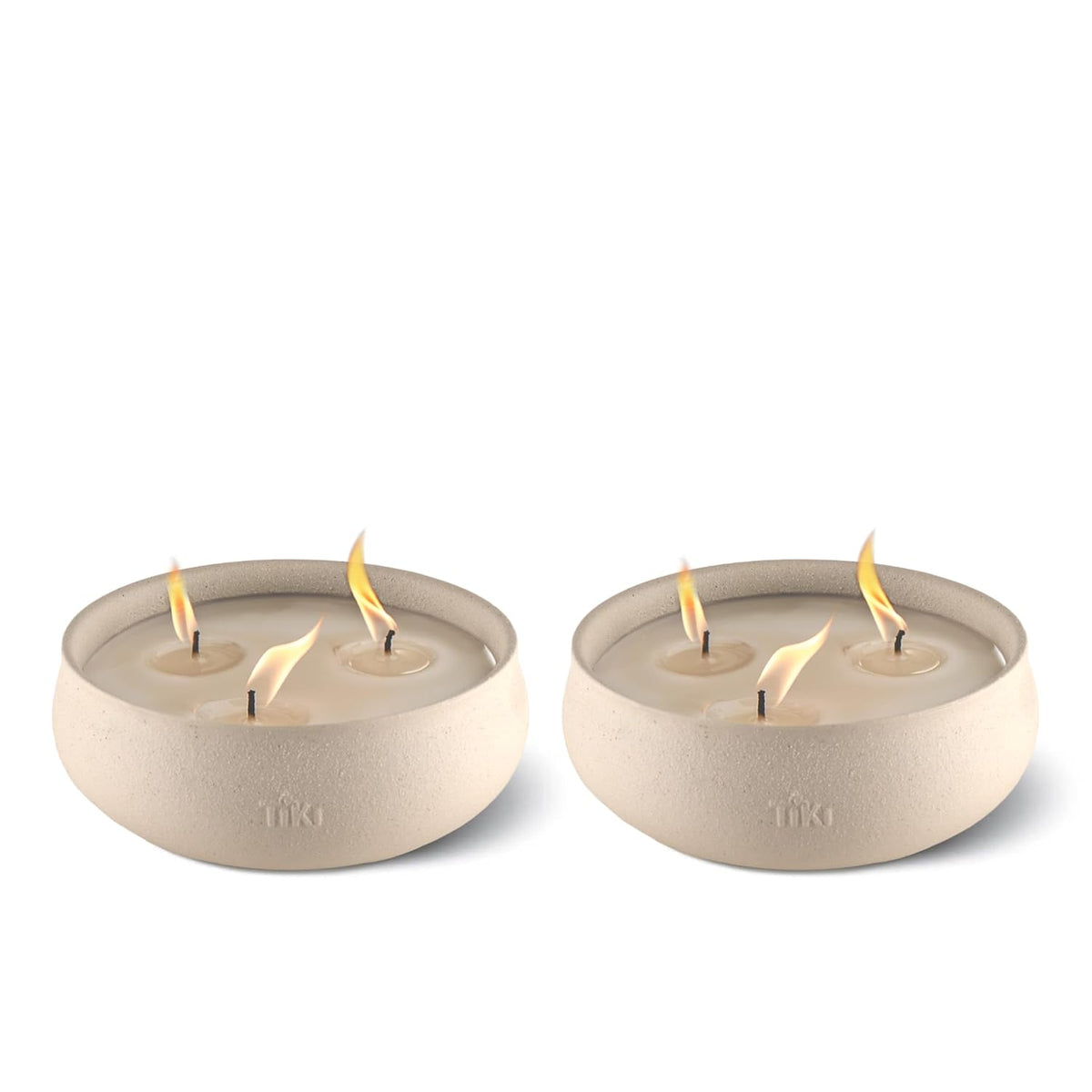 Citronella Candle 2-Pack – 7-Inch White Wax Bowl With Concrete Finish – Outdoor Decorative Candles For Patio, Deck, Garden, Backyard & Camping
