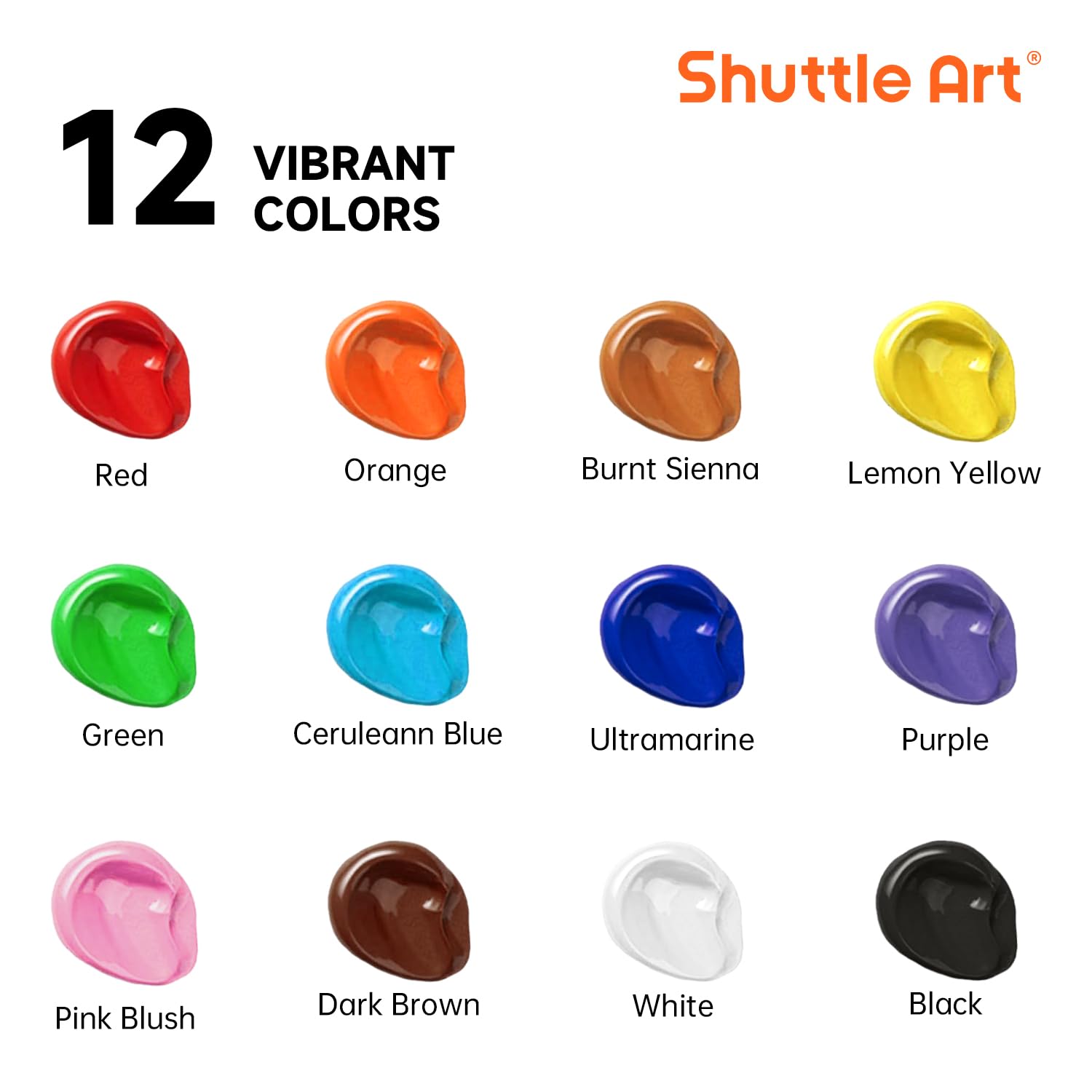 Outdoor Acrylic Paint Set, 12 Colors Waterproof Paint, 8.45Oz/250Ml Large Bottles, Rich Pigmented Bulk Painting Supplies For Artists, Beginners On Rocks, Wood, Wall, Crafts, Garden Statues