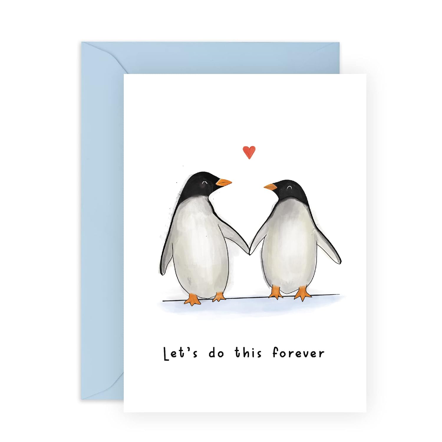 Valentines Day Card - Wedding Anniversary Card For Couple - Let'S Do This Forever - Penguin Valentines Day Card For Husband Wife Fiance - Love Card For Her Him Boyfriend Girlfriend