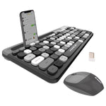 2.4Ghz Wireless Keyboard And Mouse Set With Phone Holder - Compact Full-Size K