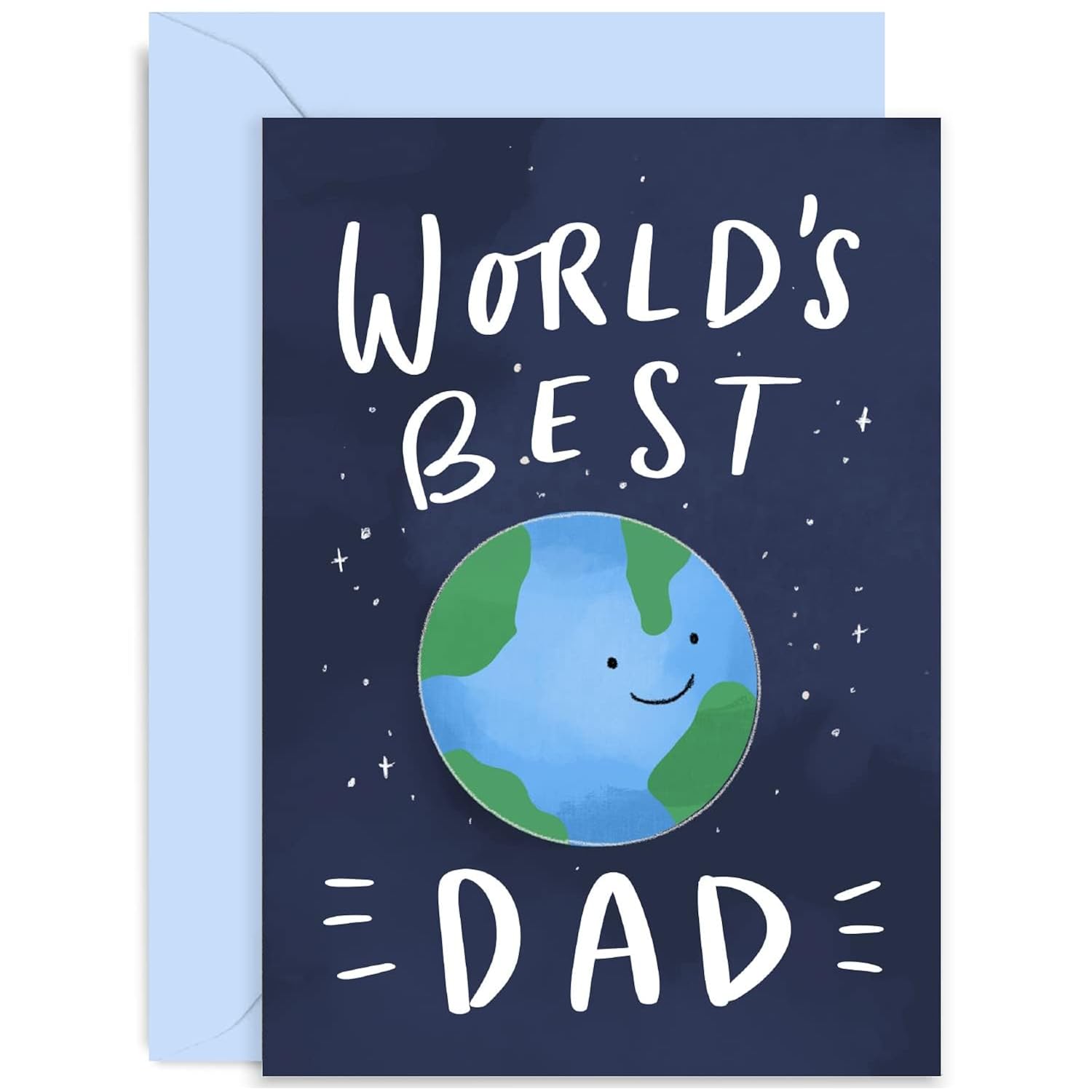 Old English Co. World'S Best Dad Greeting Card - Father'S Day Card From Son Or Daughter - Cute Dad Birthday Card For Him - Best Ever Fun Illustration | Blank Inside With Envelope
