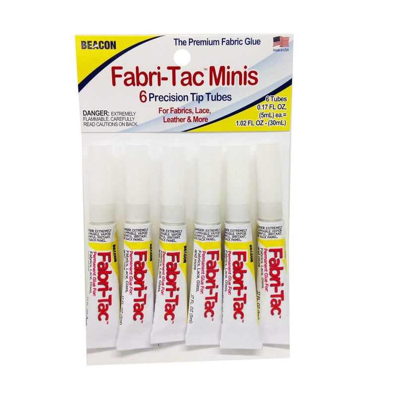 Fabri-Tac Premium Fabric Glue - Quick Drying, Crystal Clear, Permanent - For F