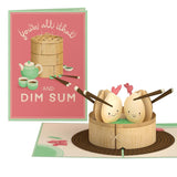 Everyday Pop-Up Card For Her, Him, Girls, Boys - 3D Love Greeting Cards - Dim Sum - 5" X 7" - Blank Note Card & Envelope Included