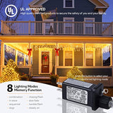 33Ft 360L Led Christmas Icicle Lights Outdoor Waterproof,8 Modes Plug In Curtain String Lights With 60 Drops,Christmas L