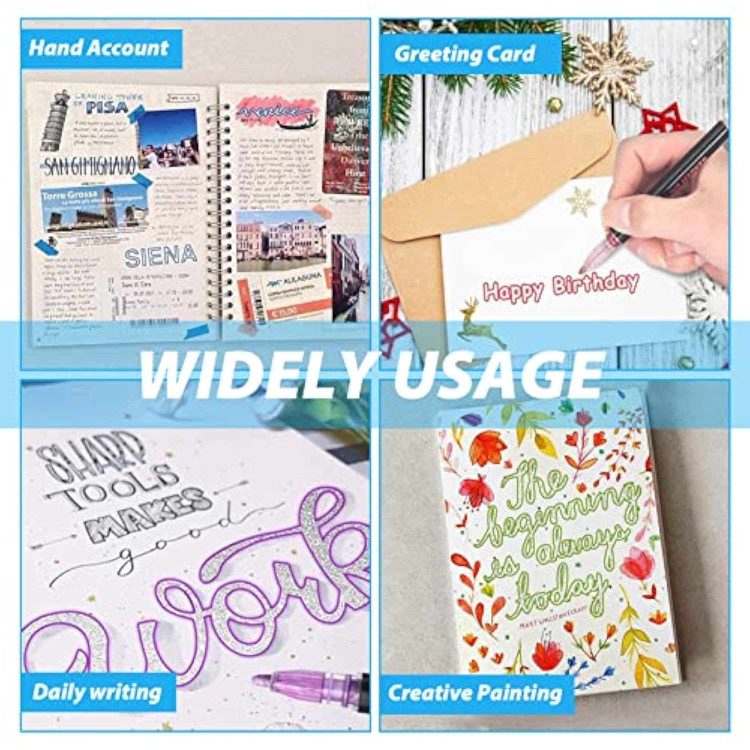 Shimmer Marker Set,Outline Pens Shimmer Markers Pens,Apply To Gift Card Writing Drawing Pens For Card Writing,Birthday Greeting Card,Painting,Diy Art Crafts,Christmas Gifts?12 Colors?