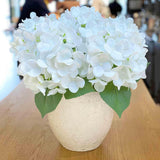 4Pcs 23 Inch Hydrangea Artificial Flowers?Large White Real Touch Hydrangeas?Fake Soft Hydrangeas With Leaves Stems - White
